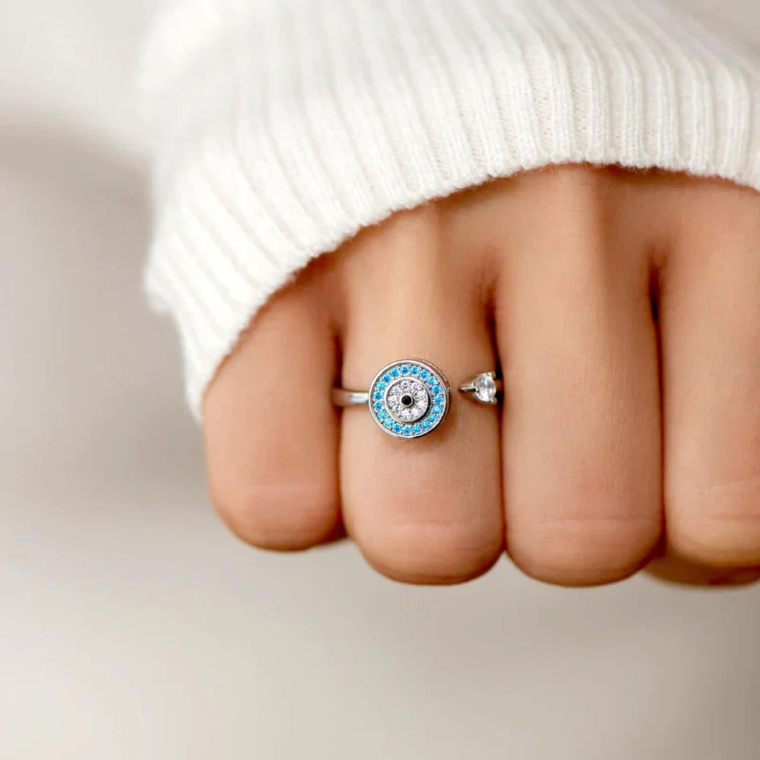 Für meine Tochter – Verstellbarer Glücksbringer-Ring „Schützendes Auge“