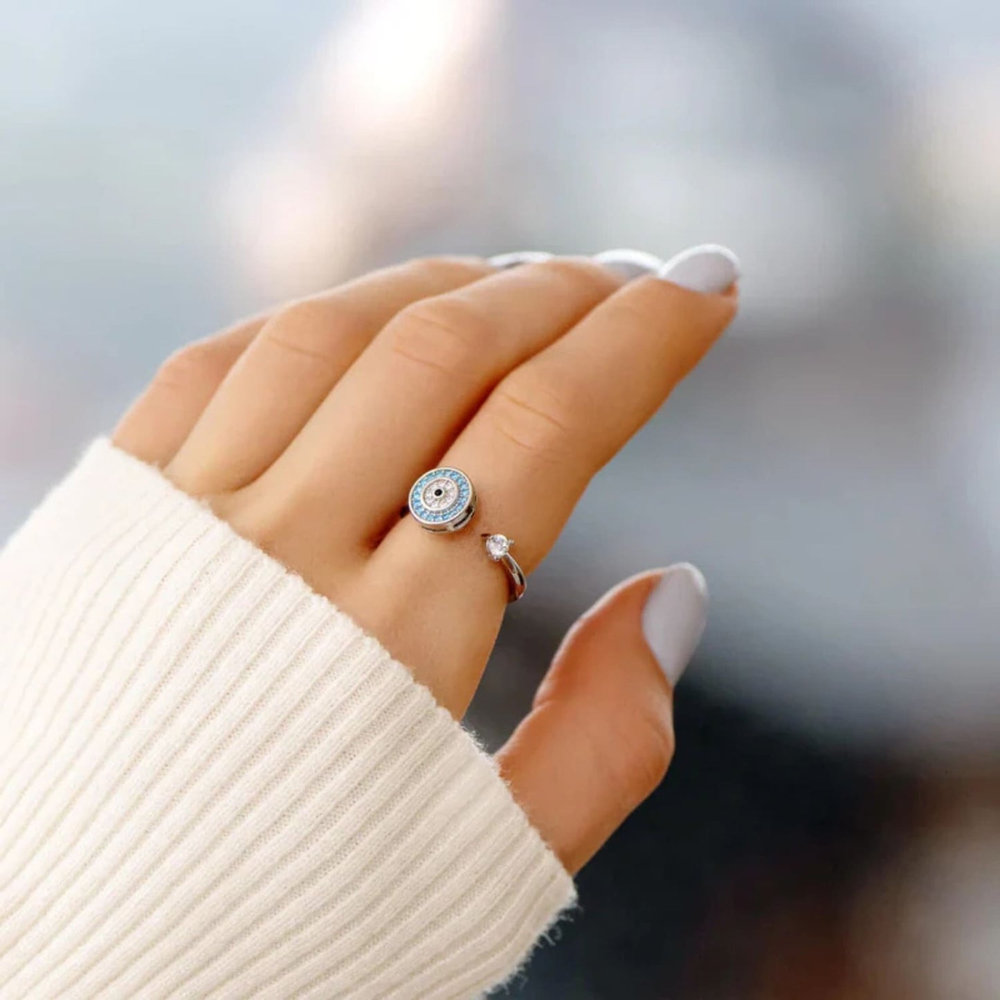 Per mia figlia – Anello portafortuna regolabile “OCCHIO GRECO”