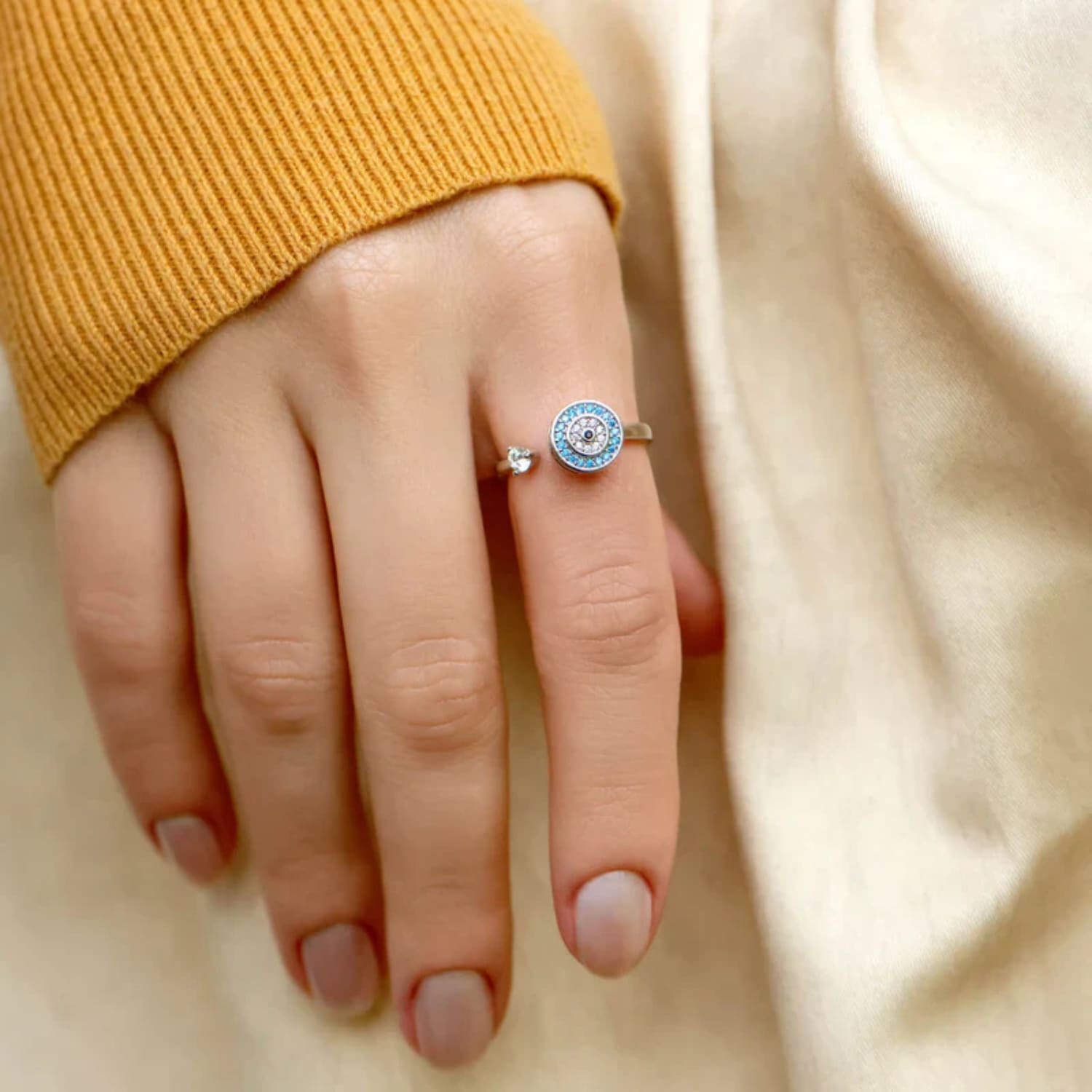 Für meine Tochter – Verstellbarer Glücksbringer-Ring „Schützendes Auge“